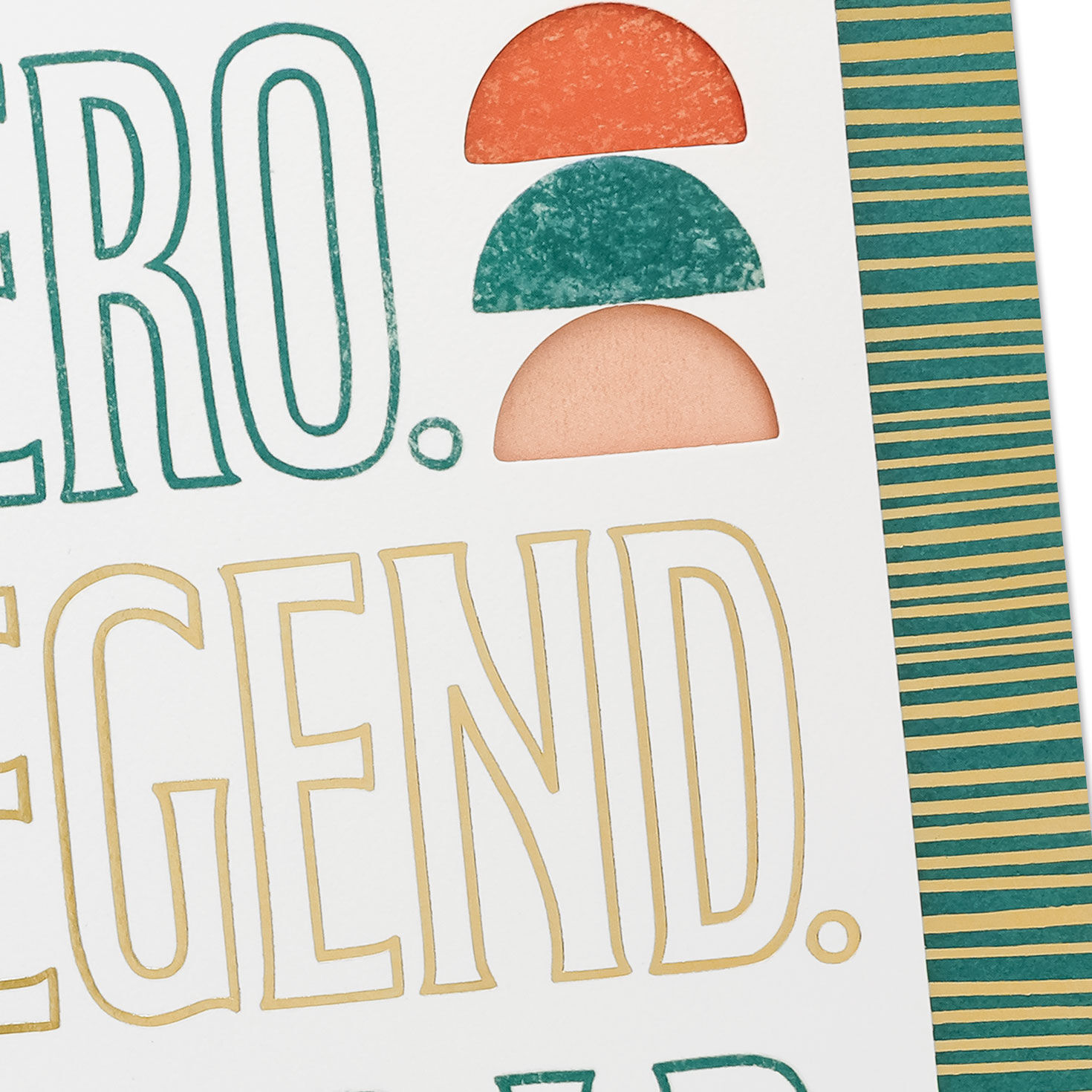 Orange, Green and Gold Half Moons Father's Day Card Card Front Detail image number 4