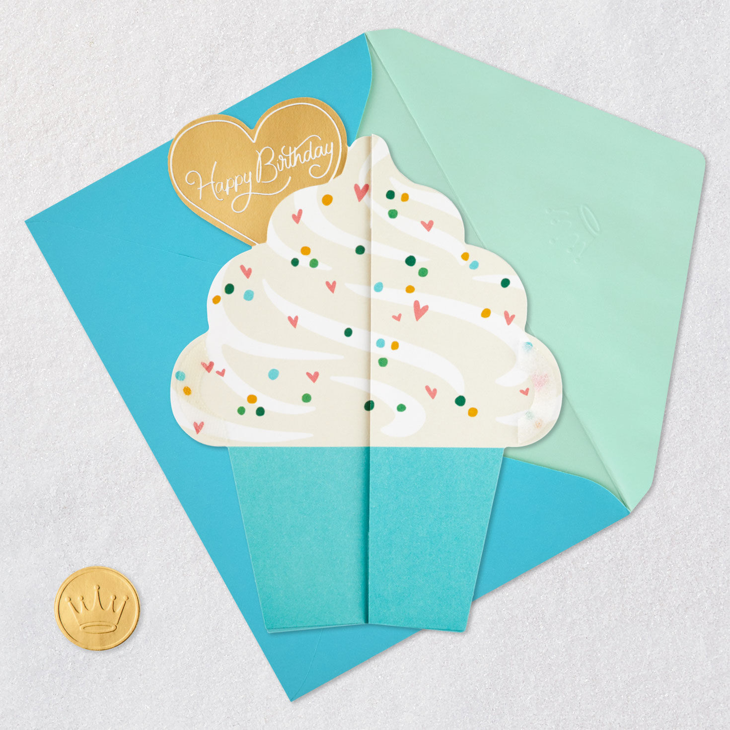 Love to Love You Cupcake With Heart Honeycomb 3D Pop-Up Romantic Birthday Card, , large image number 7