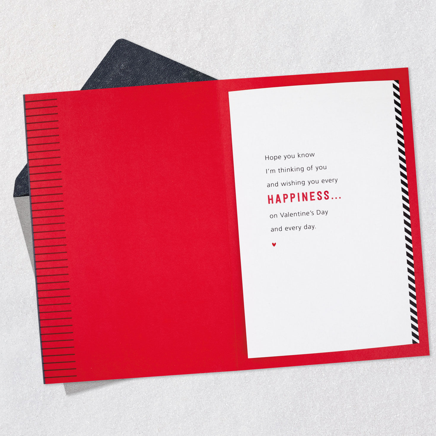 Gray with Pink and Red Lettering Valentine's Day Card Open card with envelope image number 3