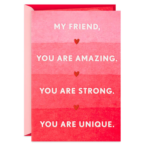 Amazing, Strong, Unique, Loved Friendship Card, 