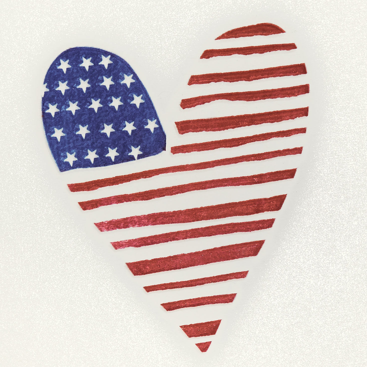 American Flag Heart Blank Card, , large image number 3