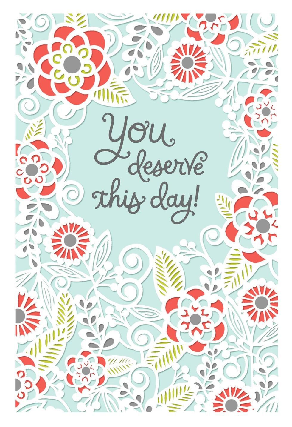 Laser-cut Floral Design Mother's Day Card