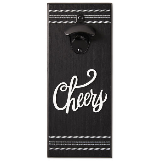 Cheers Quote Sign With Bottle Opener, 5x12, 