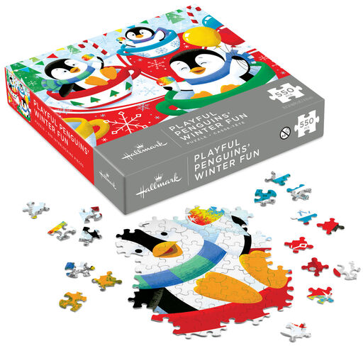 Hallmark Keepsake Playful Penguins' A Twirly Time Together 550-Piece Puzzle, 