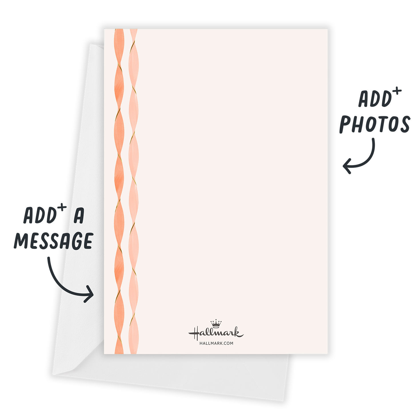 Colored Streamers Personalized Party Invitation Card back with Envelope indicating personalization image number 3