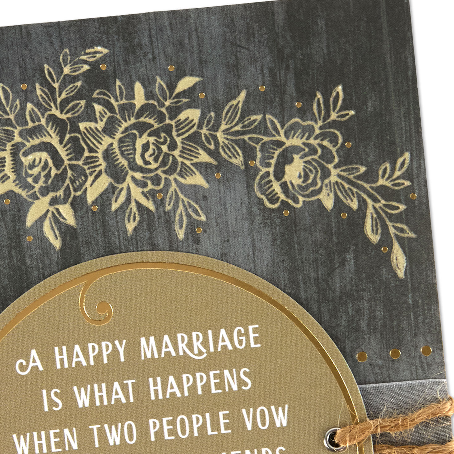 Rustic Wood and Twine Anniversary Card for Couple Card Front Detail image number 4