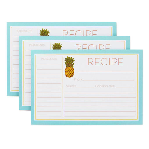 Pineapple Recipe Cards, 