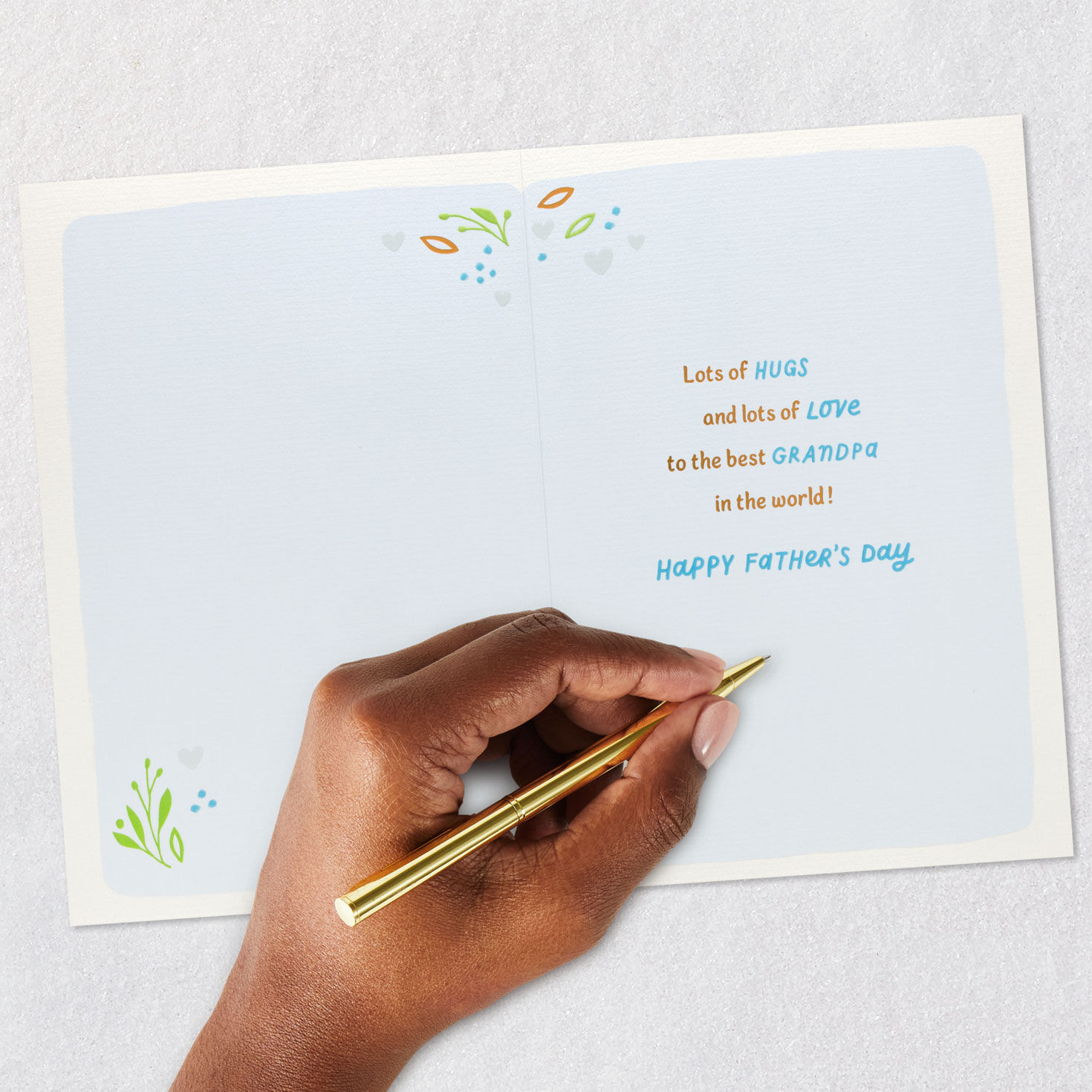 Bear Hug Father's Day Card for Grandpa Signing card image number 6