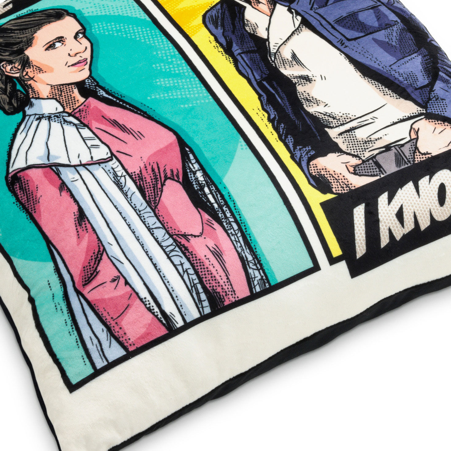 Star Wars Han and Leia Pillow With Movie Quotes upclose view image number 5