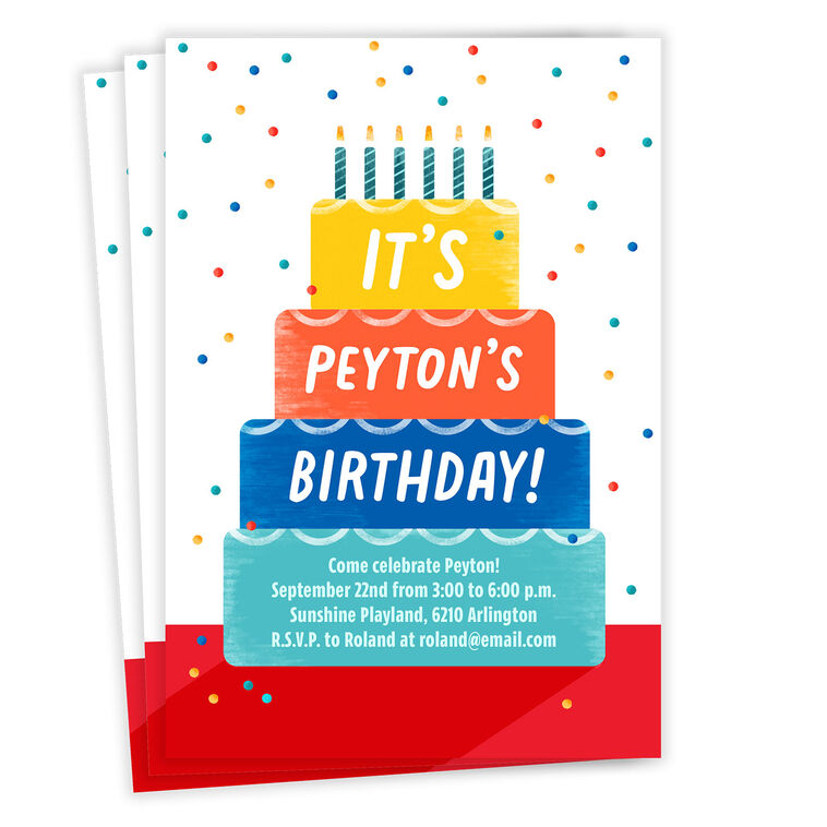 Confetti Cake Flat Birthday Invitation