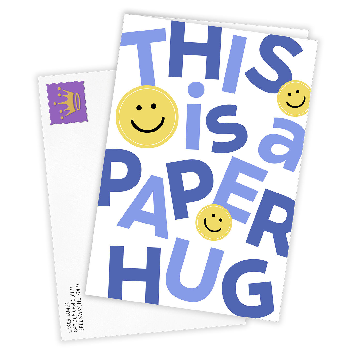 Personalized Smiley Face Hug Thinking of You Card  image number 2