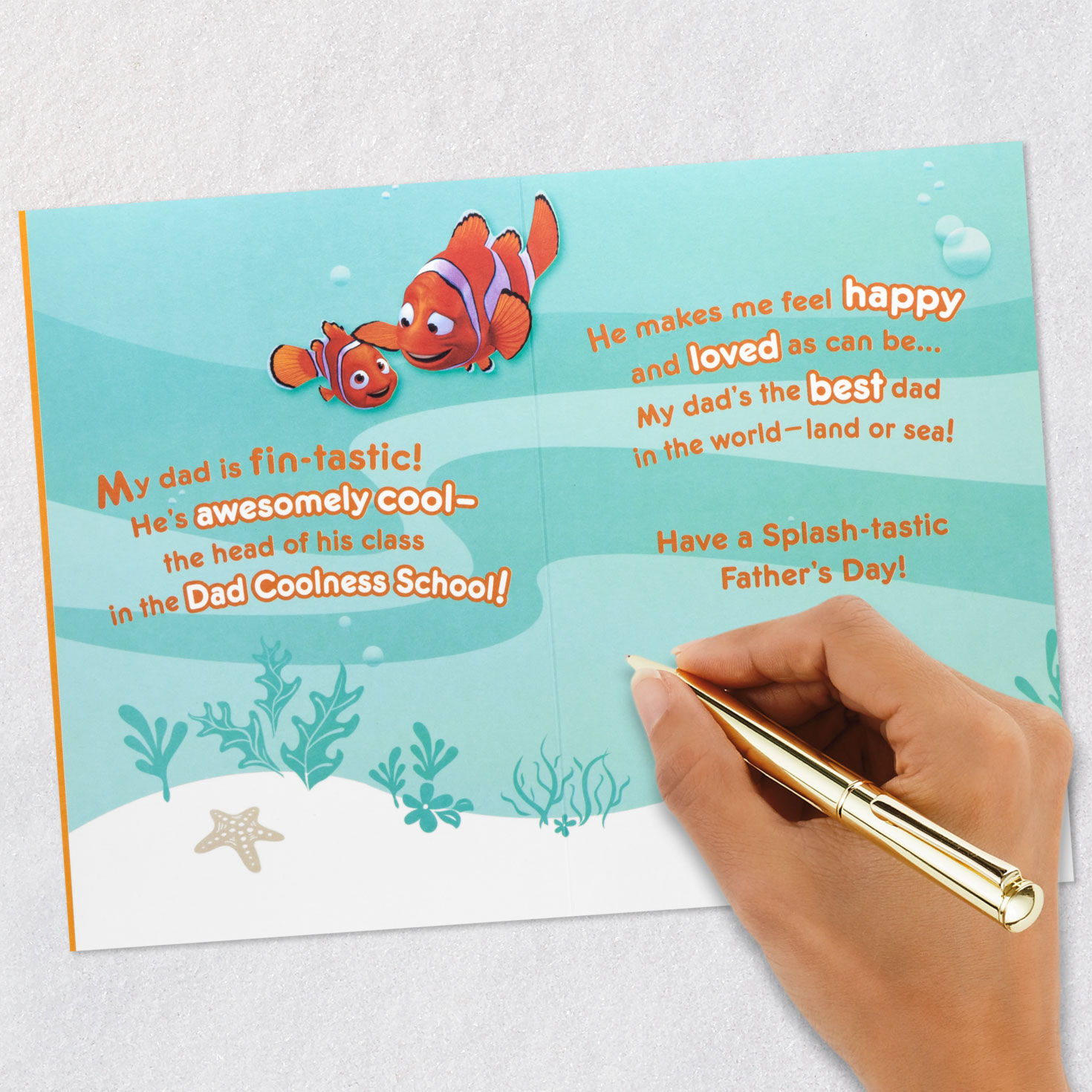 Disney/Pixar Finding Nemo Father's Day Card for Dad signing card image number 7