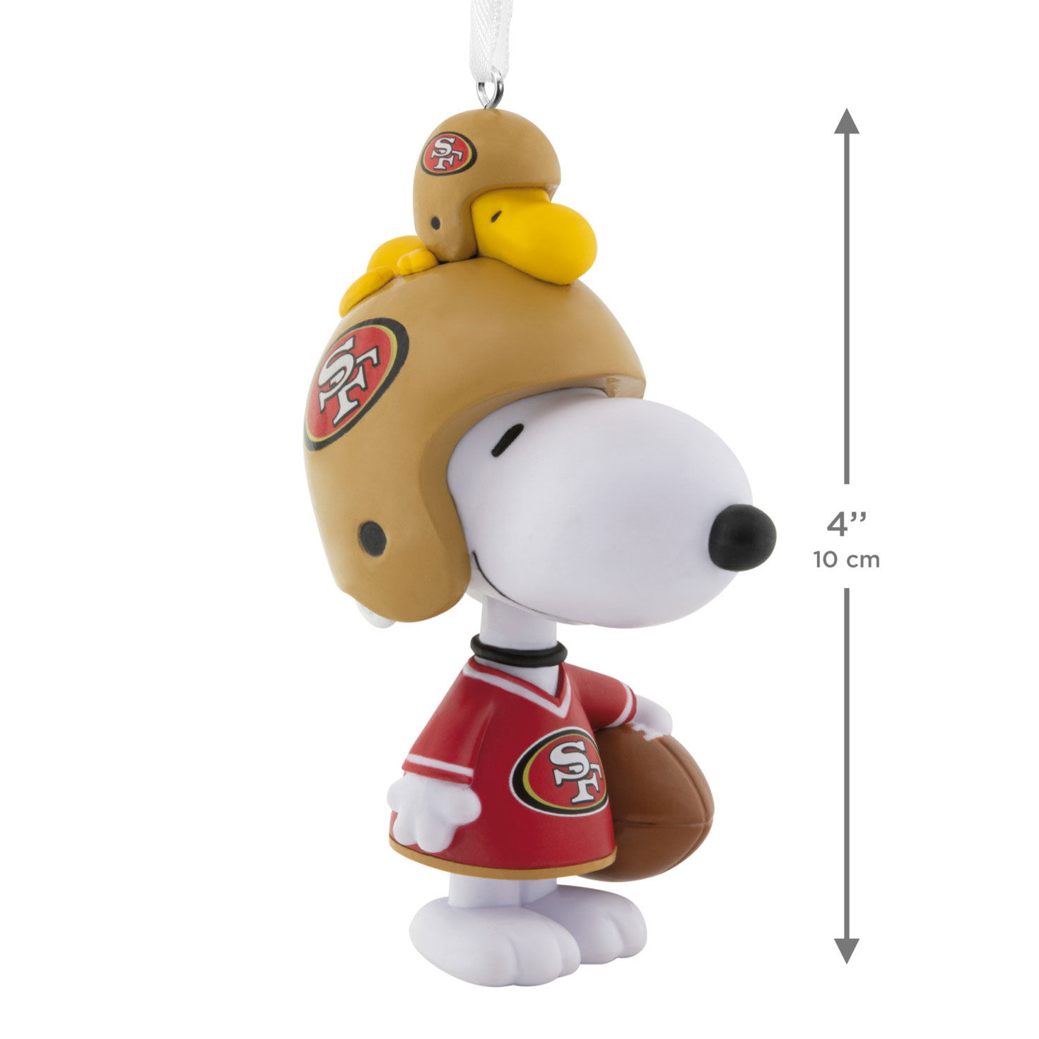 Snoopy San Francisco 49ers Christmas Ornament measurement image number 3