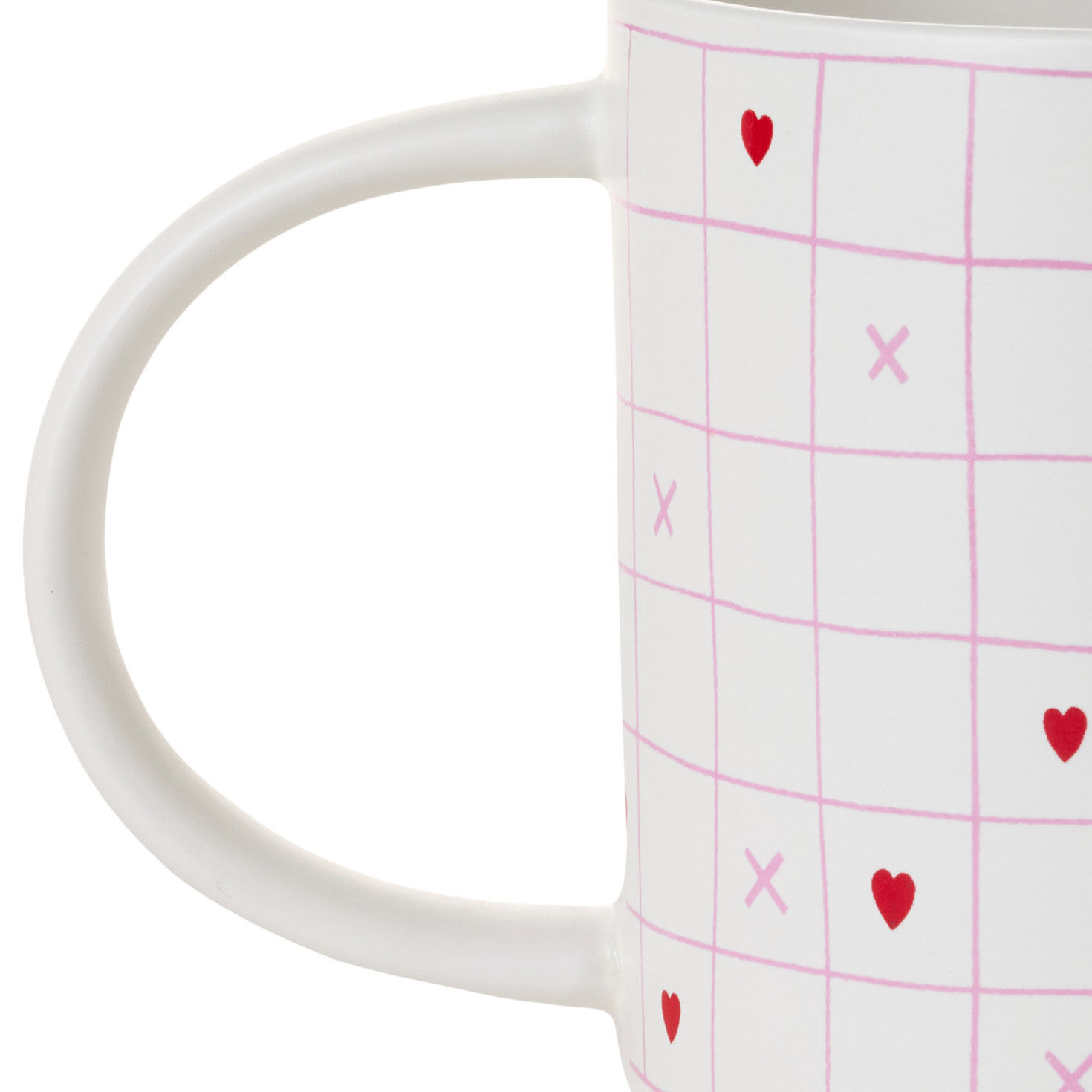 Grid Pattern With Hearts Mug  image number 4