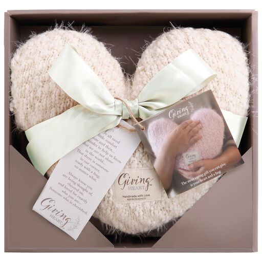 Cream Giving Heart Pillow, 