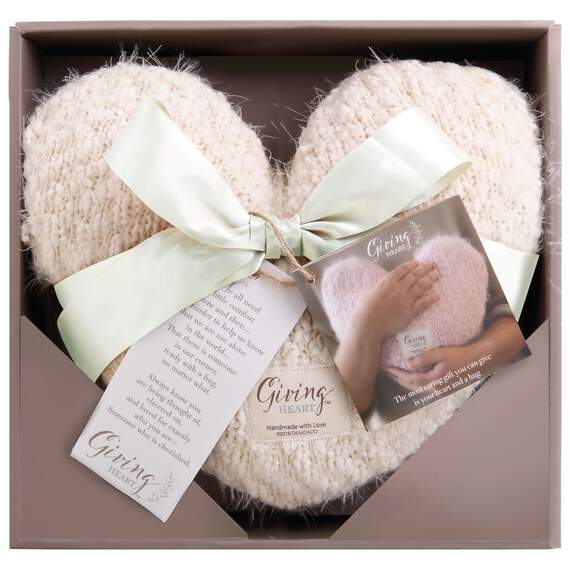 Cream Giving Heart Pillow, , large image number 1