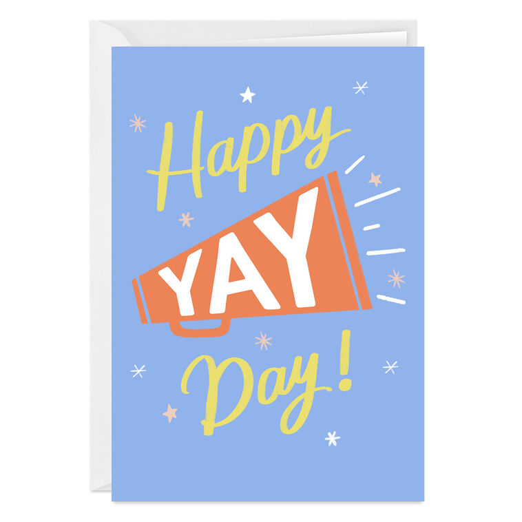 Happy Yay Day Megaphone Custom Celebration Card