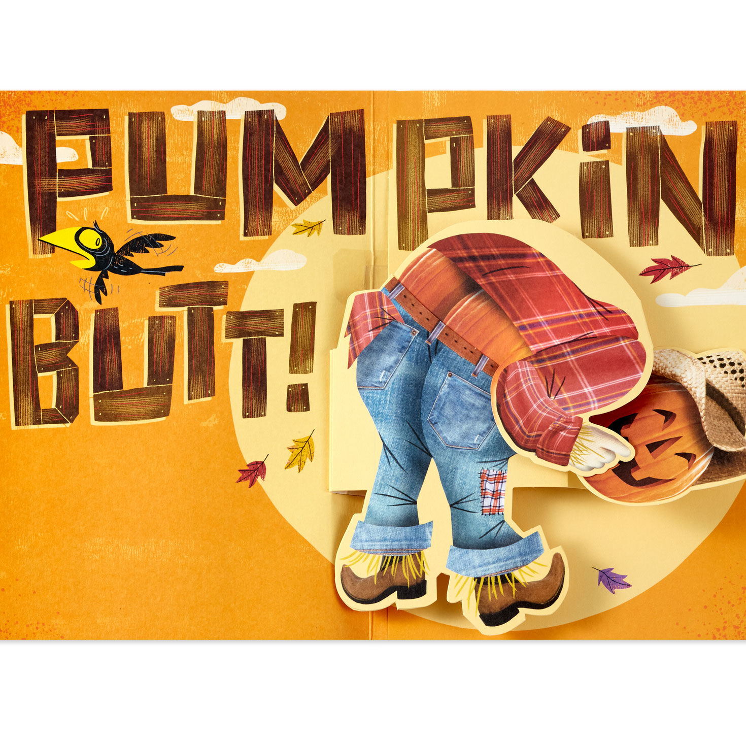 Pumpkin Butt Scarecrow Funny Musical Pop-Up Halloween Card for only USD 7.99 | Hallmark