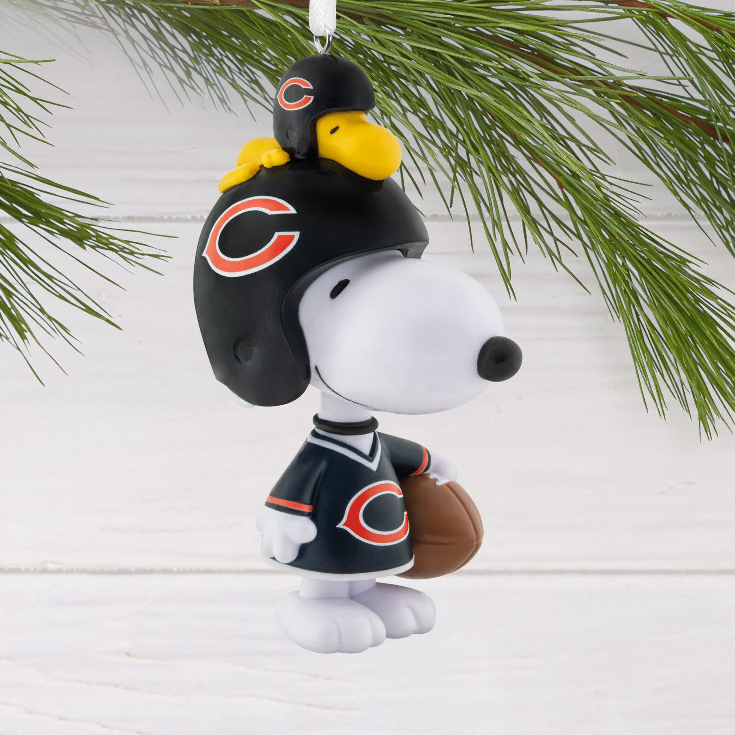 Snoopy Chicago Bears Christmas Ornament hanging on tree image number 2