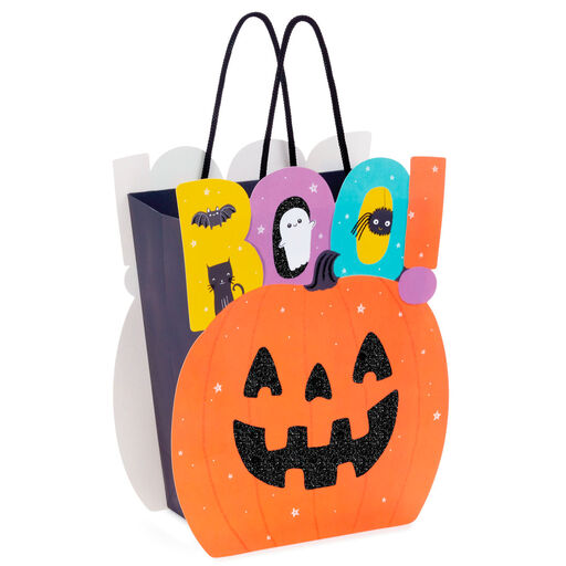 8.5" Boo! Pumpkin Medium Halloween Gift Bag, 