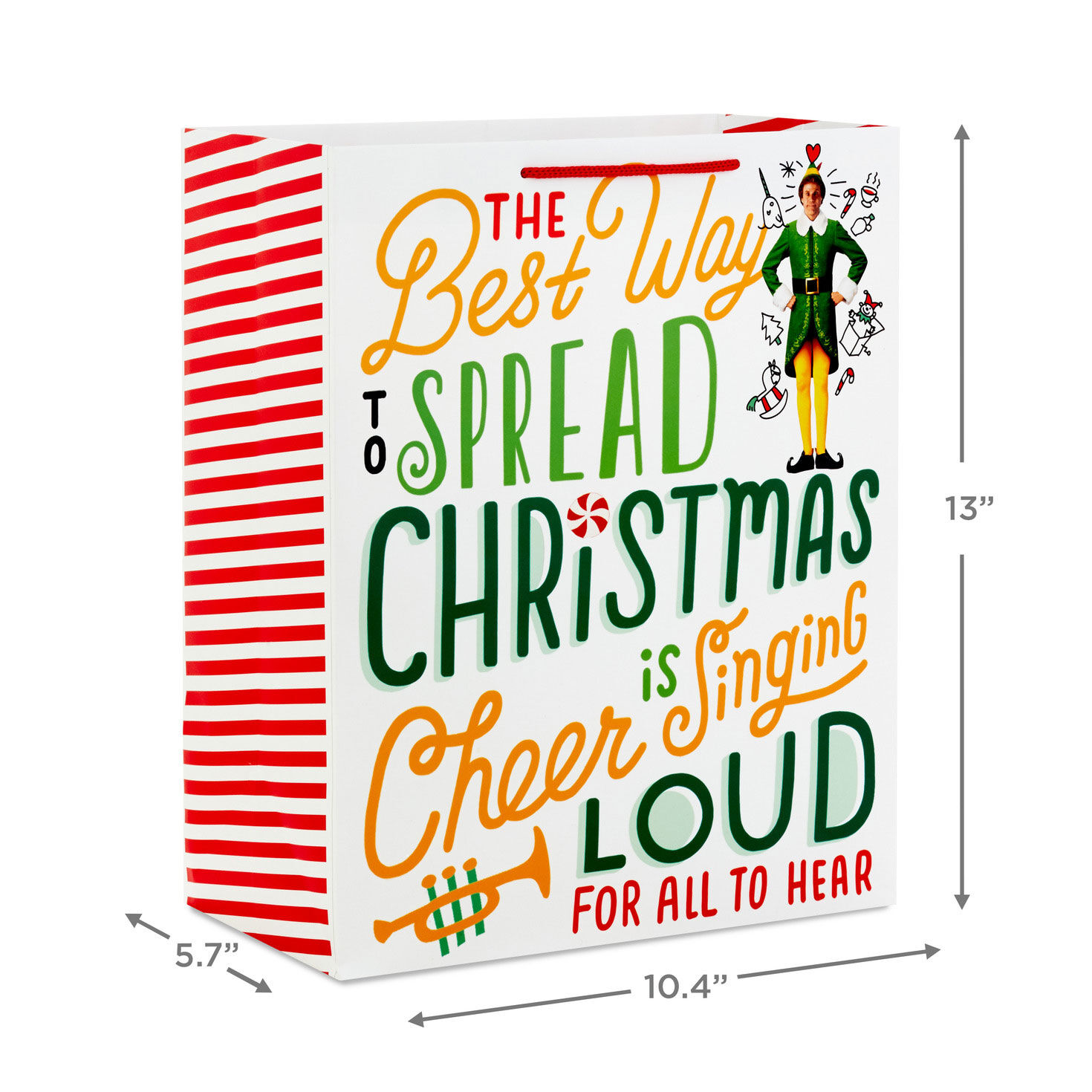 Buddy the Elf Christmas Cheer Large Gift Bag measurement image number 3