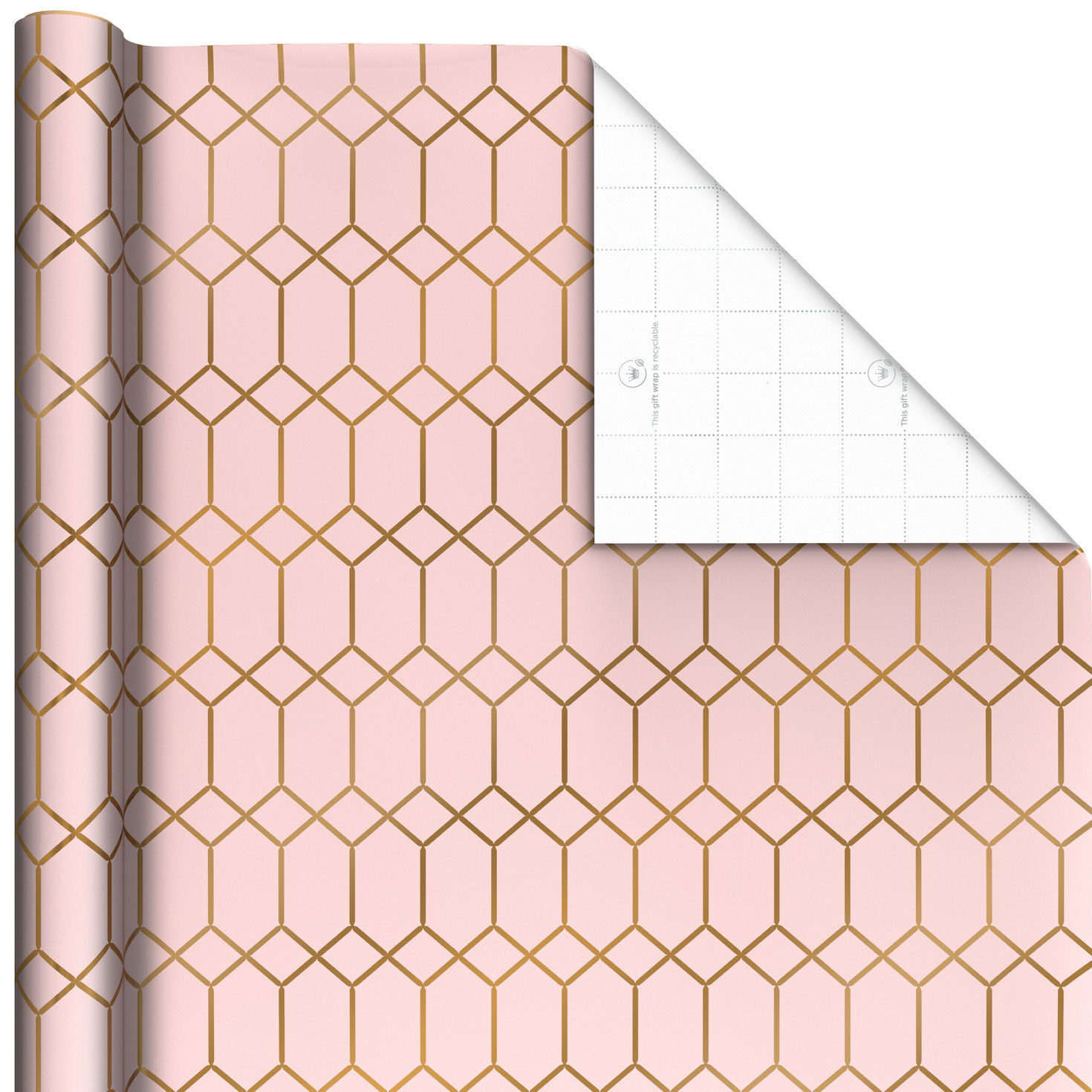 Gold Geometric on Pink Jumbo Wrapping Paper, 54 sq. ft. for only USD 9.99 | Hallmark