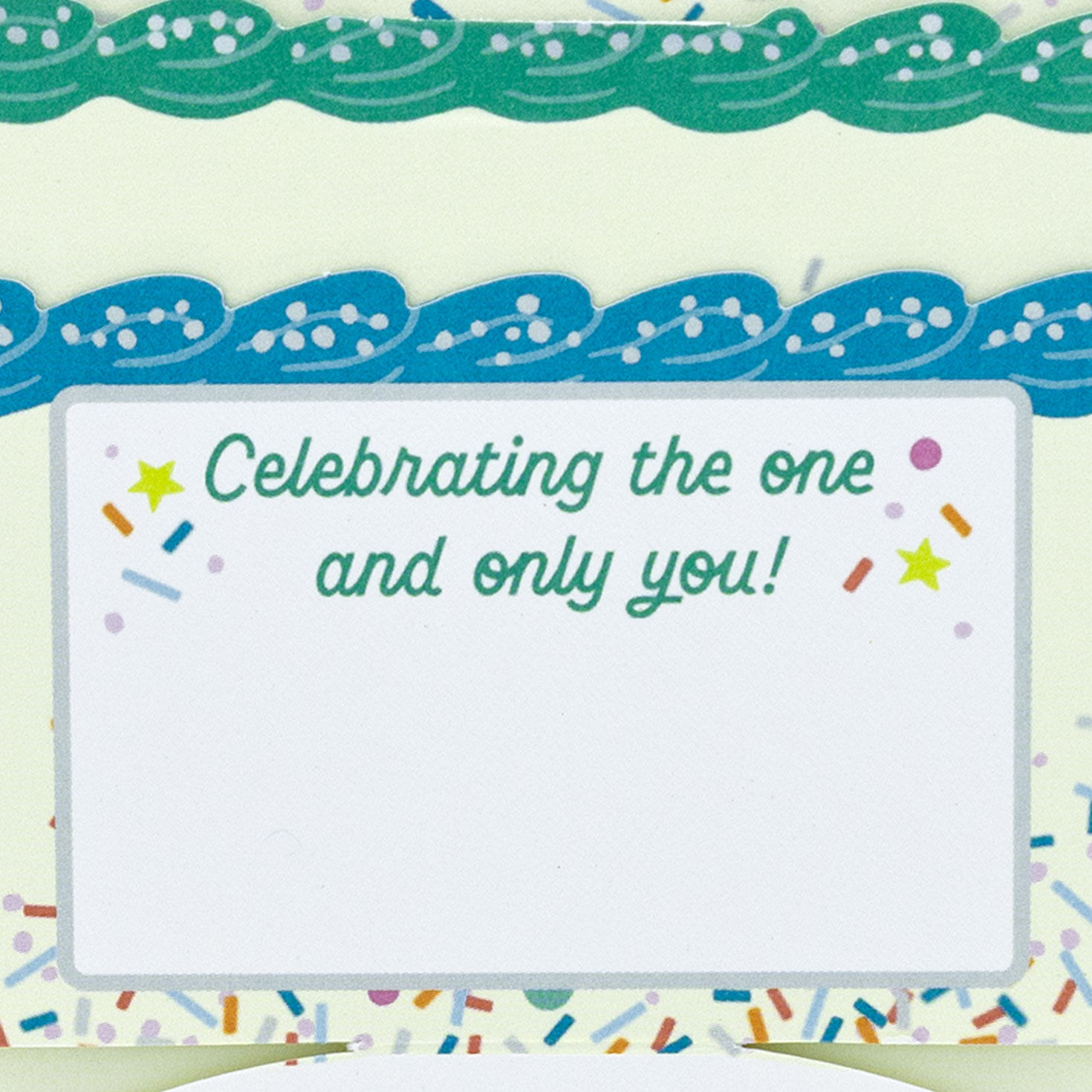 Pick A Number Confetti Cake Pop-Up Birthday Card sentiment image number 4