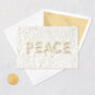 White and Gold Peace Holiday Card Card Front with Envelope and Gold Seal image number 6