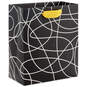 6.5" White Squiggles on Black Small Gift Bag, , large image number 1