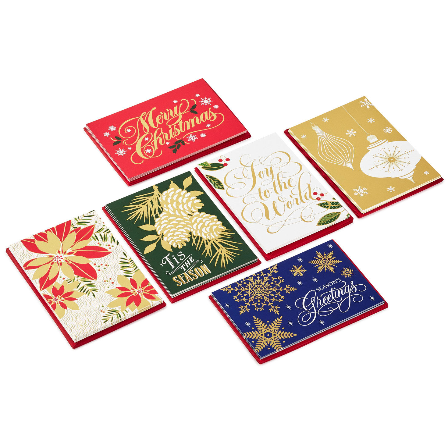 Brilliant Shine Assorted Christmas Cards, Box of 36