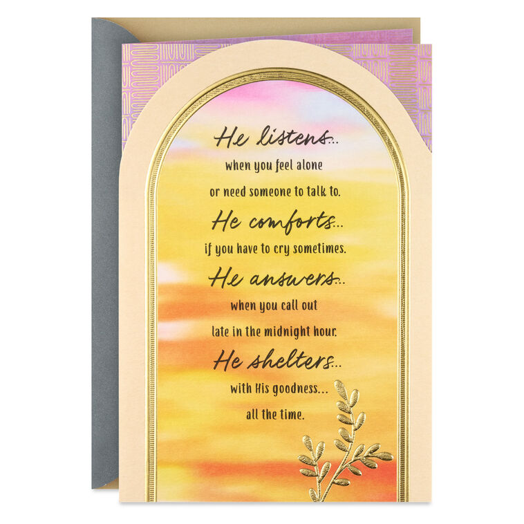 God Walks Beside You Religious Sympathy Card