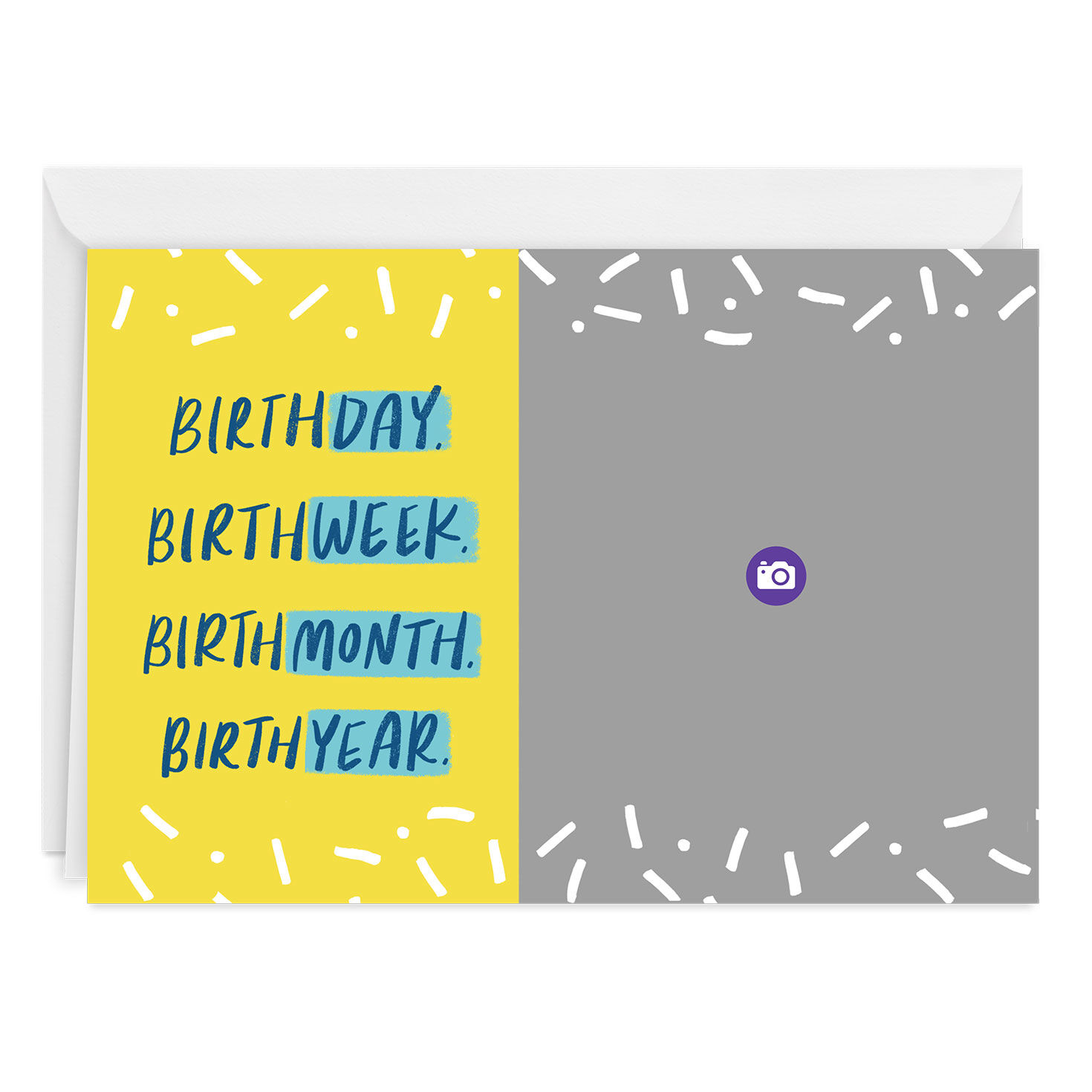 Personalized Yellow With Sprinkles Birthday Photo Card  image number 3