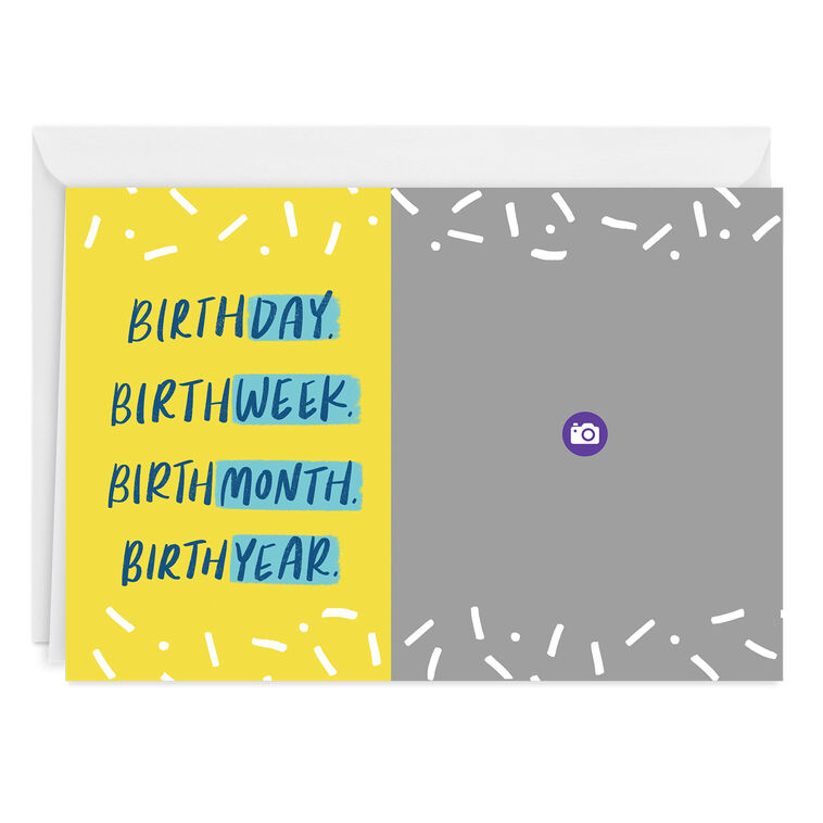 Personalized Yellow With Sprinkles Birthday Photo Card  image number 3