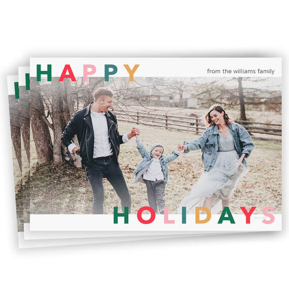 Simple and Colorful Letters Flat Holiday Photo Card