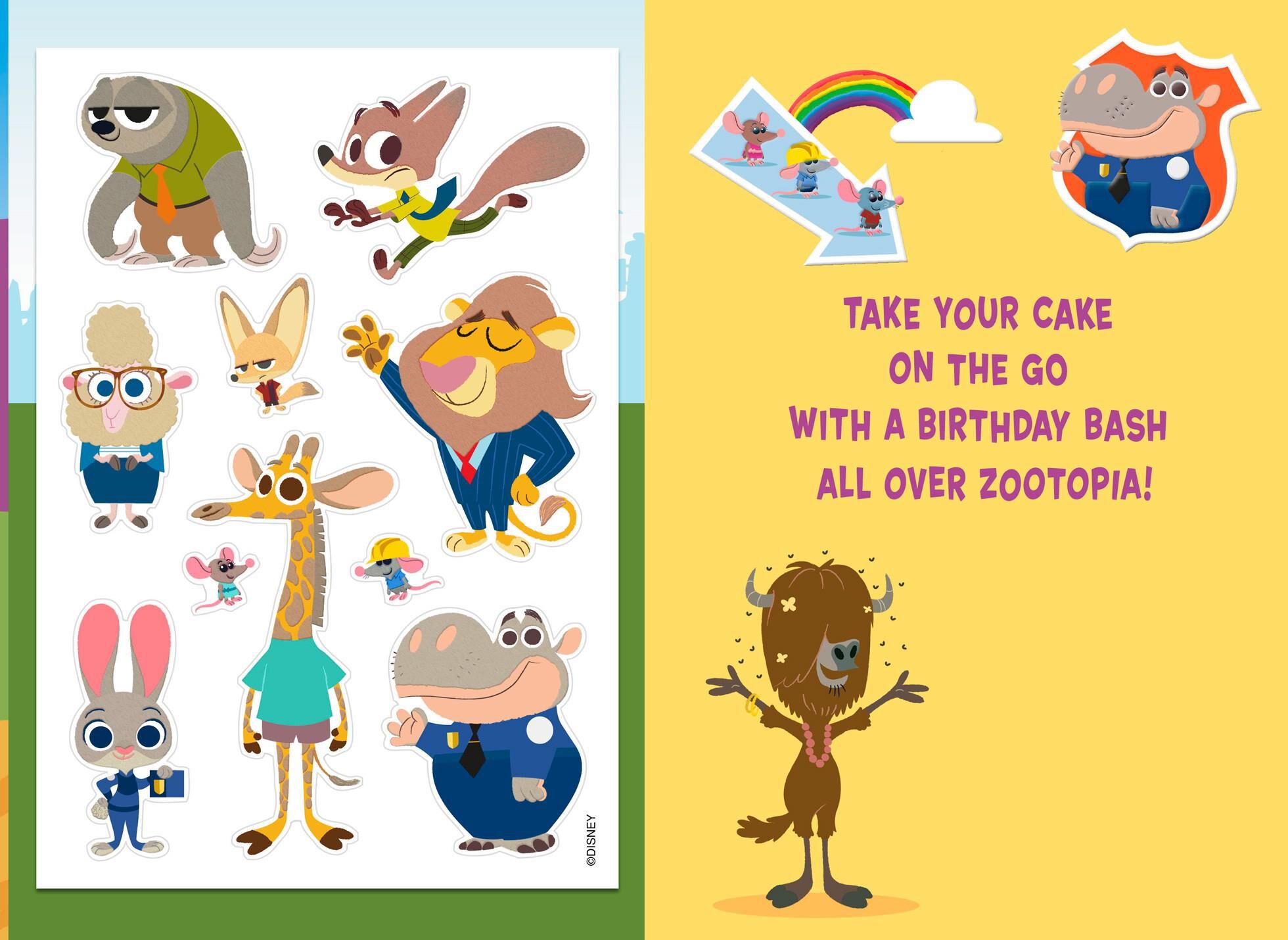 Disney Zootopia Birthday Bash Card with Stickers