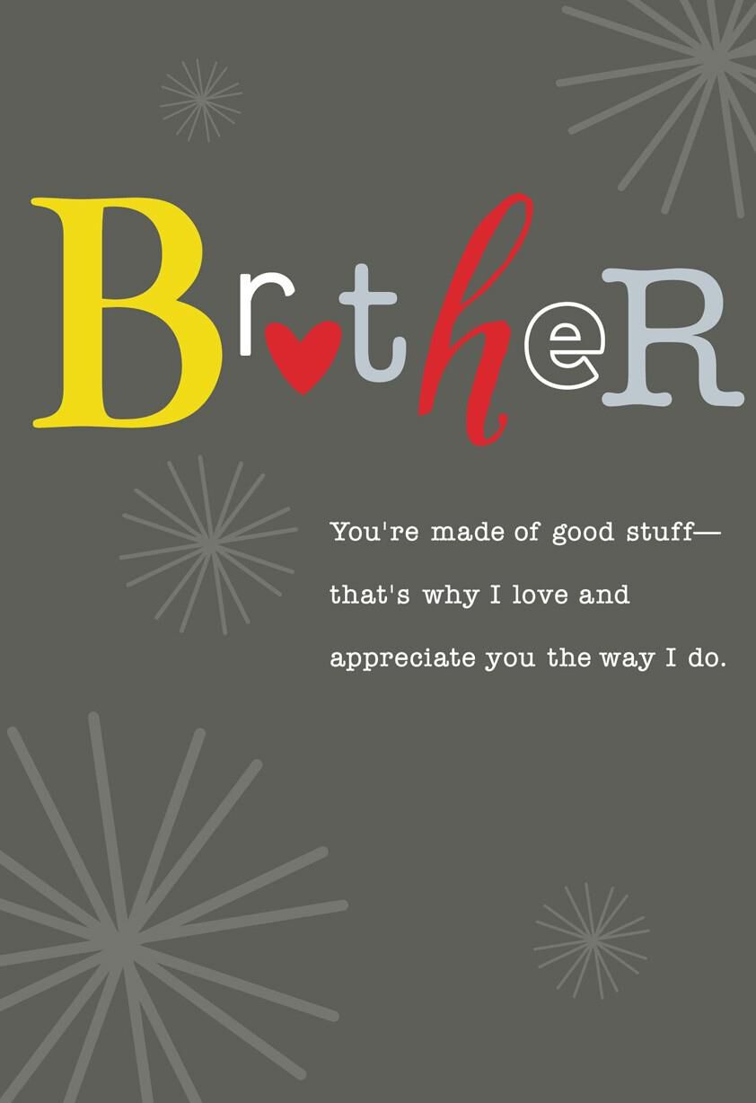 Brother Made of Good Stuff Valentine's Day Card