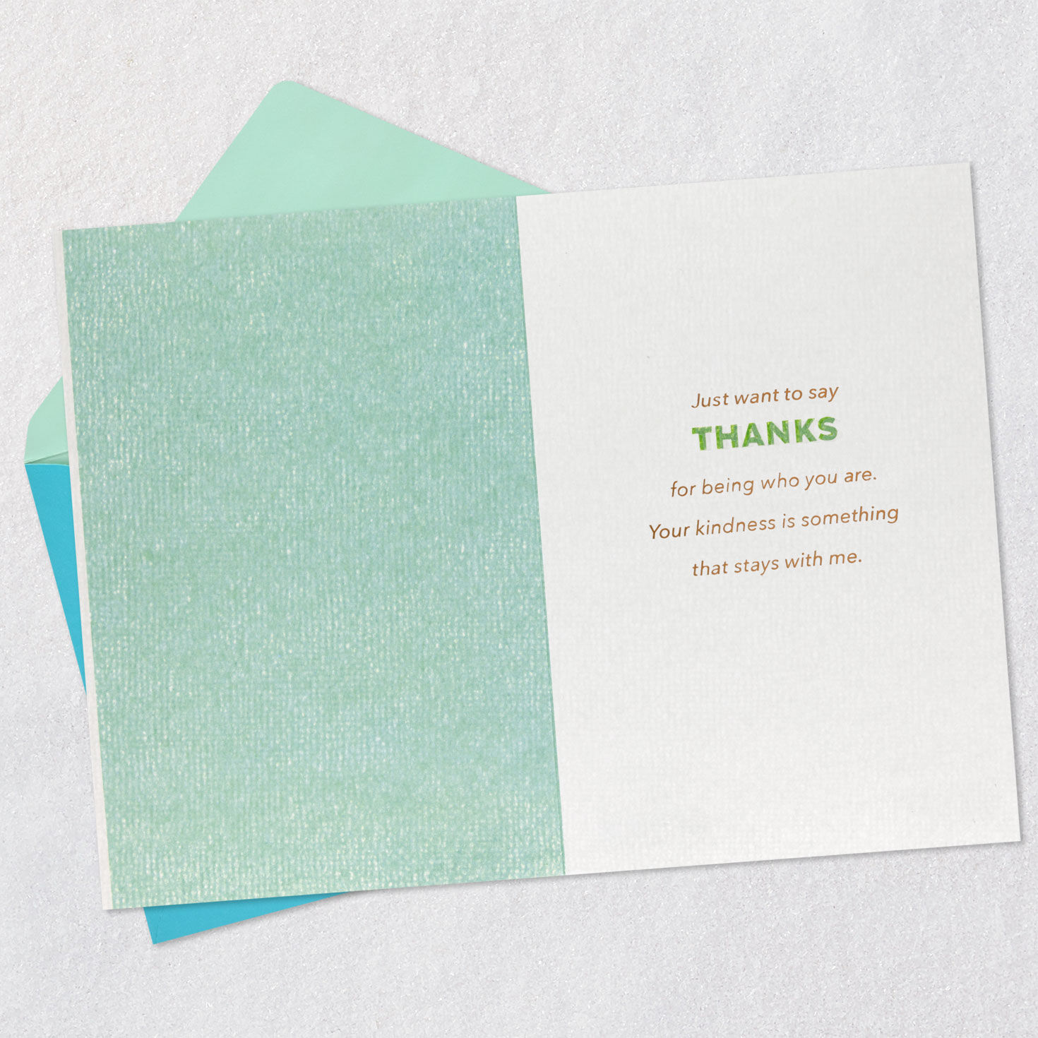 Bronze on Cream Thank You Card Open card with envelope image number 3
