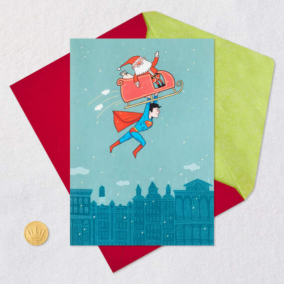 DC™ Superman™ and Santa Musical Christmas Card, , large image number 5