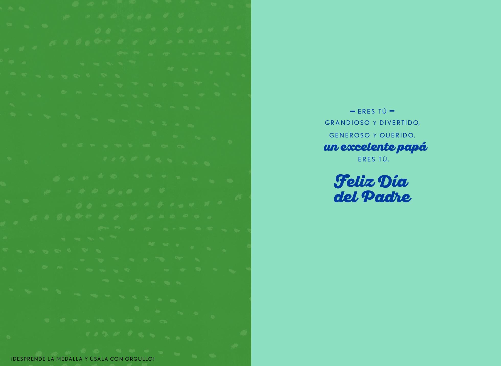 Excellent Dad Spanish-Language Father's Day Card With Removable Medal