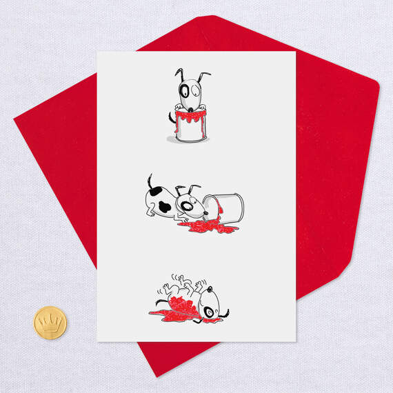 Cute Puppy Dog and Paint Happy Valentine's Day Card, , large image number 5