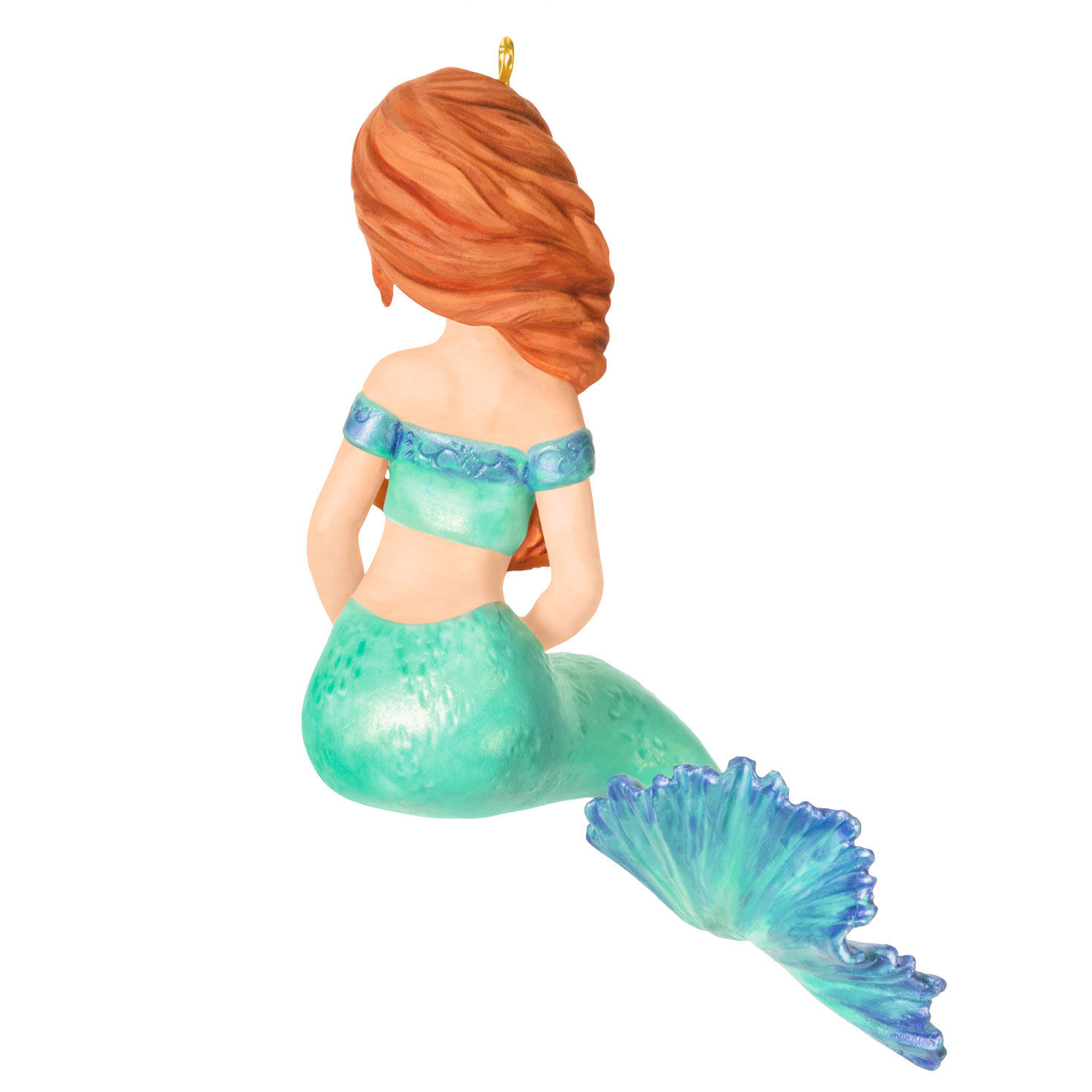 Green Mermaid With Starfish Keepsake Ornament Back image number 6