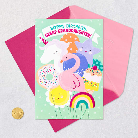 Smiles and Unicorns Birthday Card for Great-Granddaughter, , large image number 5