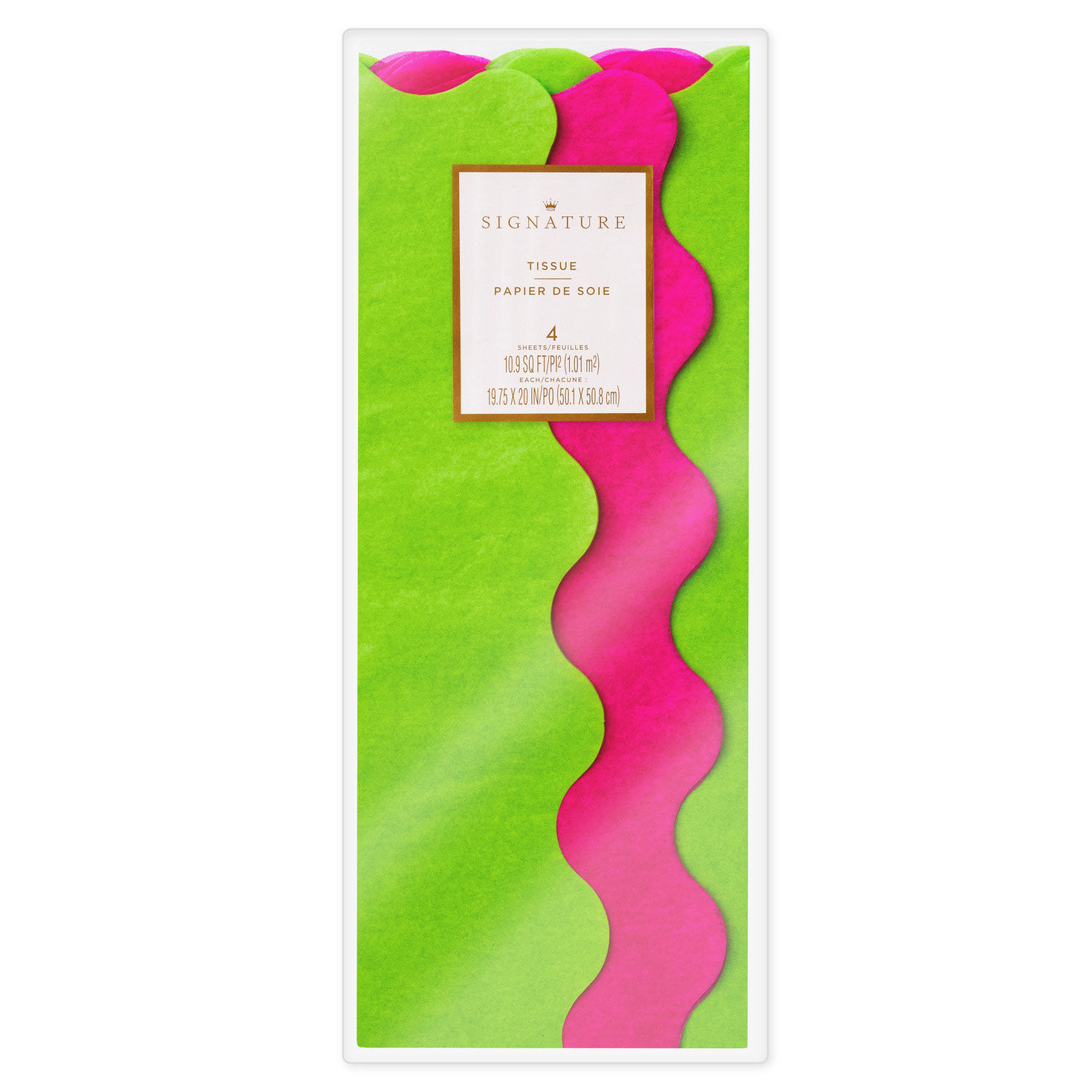 Bright Pink and Green Scalloped Tissue Paper Pack package front image number 6