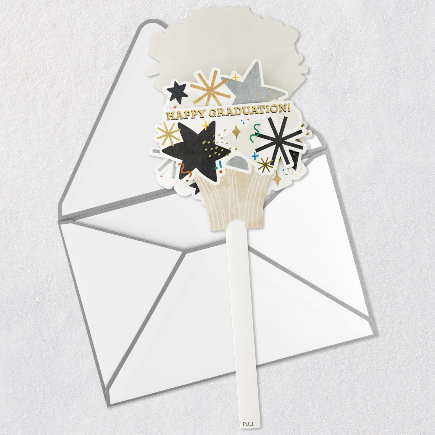 Confetti and Stars Pop-Up Graduation Card With Motion Open card with envelope image number 5
