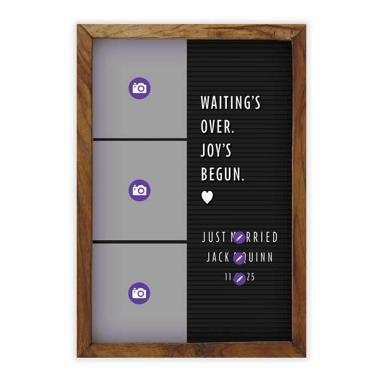 Letter Board Personalized Wedding Announcement Card Front indicating personalization image number 5