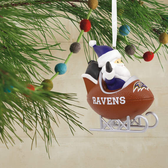 NFL Baltimore Ravens Santa Football Sled Hallmark Ornament, , large image number 2