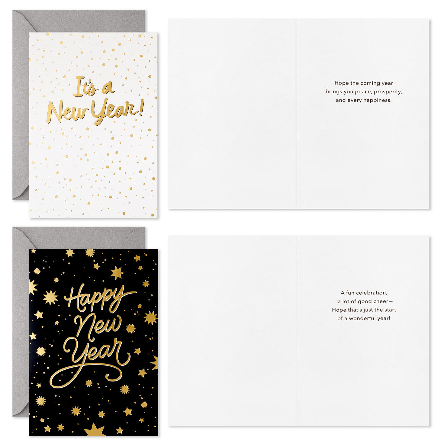 Shining Celebration Boxed New Year's Cards Assortment, Pack of 16
