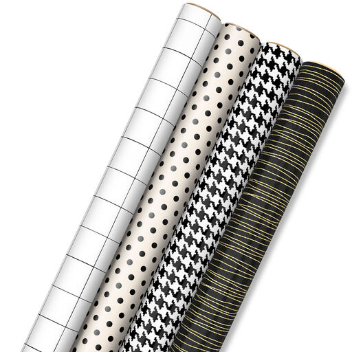 Sleek and Chic Monochrome Wrapping Paper Collection, 