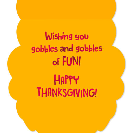 Wishes for Gobbles and Gobbles of Fun Thanksgiving Card, 