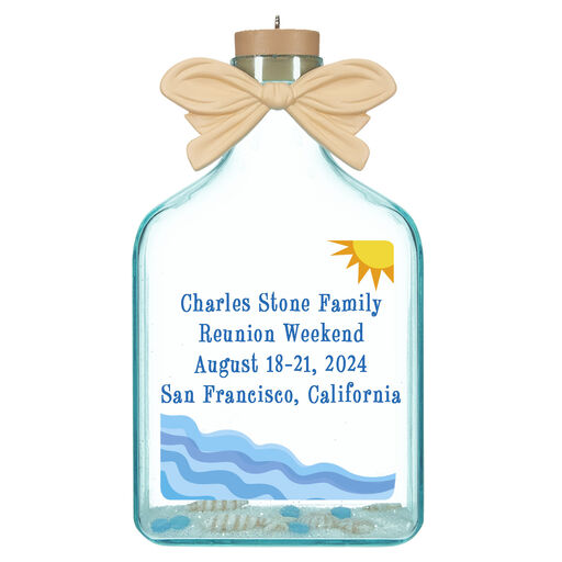 A Day at the Beach Sun & Waves Personalized Text Ornament, 